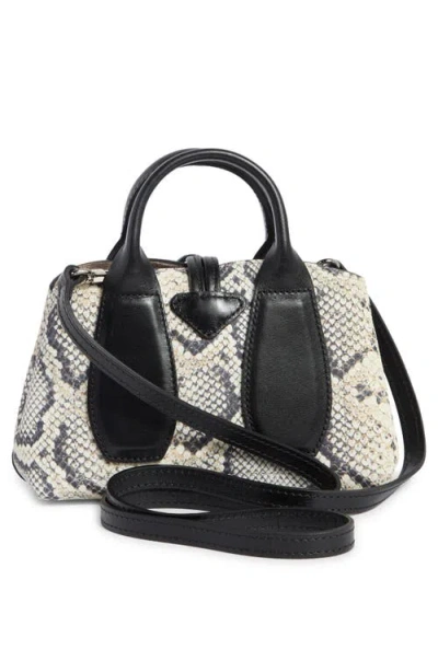 Longchamp Extra Small Roseau Snakeskin Print Leather Top Handle Bag