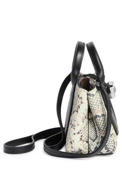Longchamp Extra Small Roseau Snakeskin Print Leather Top Handle Bag