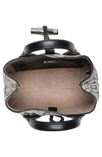 Longchamp Extra Small Roseau Snakeskin Print Leather Top Handle Bag