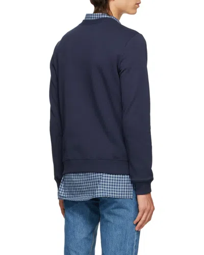 Apc Item Logo-print Cotton Sweatshirt In Blue