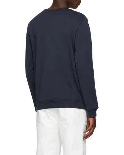 Apc Item Logo-print Cotton Sweatshirt In Blue