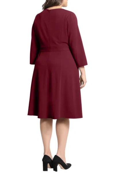 London Times Women's Tab-waist Fit & Flare Dress In Brown