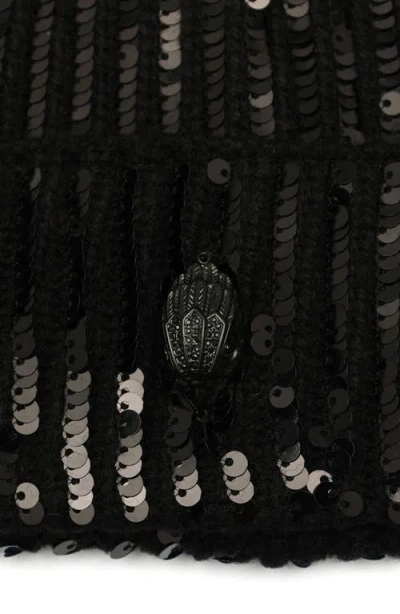 Kurt Geiger Faux Fur Trim Sequin Beanie