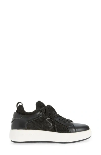 Stuart Weitzman 5050 Pro Leather Knit Low-top Sneakers