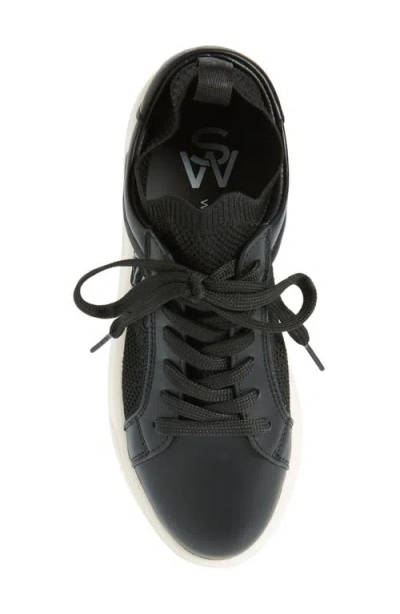Stuart Weitzman 5050 Pro Leather Knit Low-top Sneakers