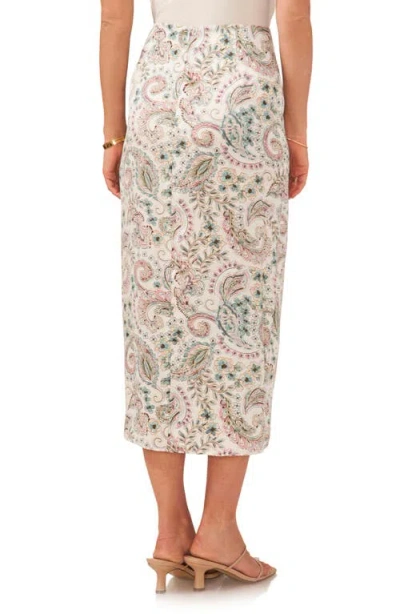 Vince Camuto Paisley Wrap Front Midi Skirt