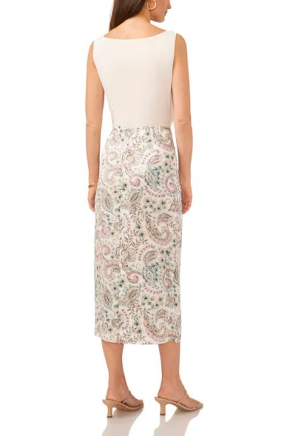 Vince Camuto Paisley Wrap Front Midi Skirt