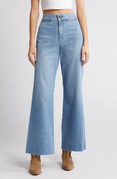 Askk Ny Brighton High Waist Raw Hem Wide Leg Jeans