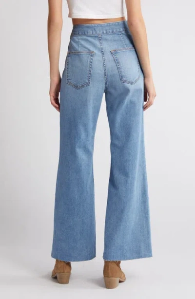 Askk Ny Brighton High Waist Raw Hem Wide Leg Jeans