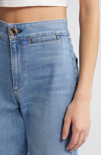 Askk Ny Brighton High Waist Raw Hem Wide Leg Jeans