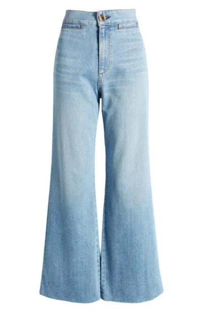 Askk Ny Brighton High Waist Raw Hem Wide Leg Jeans