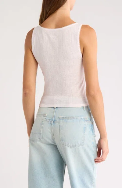 Pacsun Chiara Pointelle Cotton Tank In White