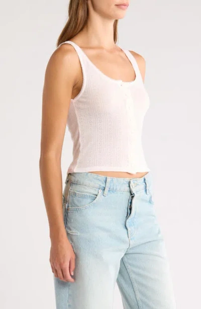Pacsun Chiara Pointelle Cotton Tank In White