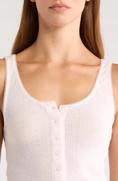 Pacsun Chiara Pointelle Cotton Tank In White