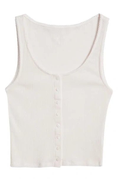 Pacsun Chiara Pointelle Cotton Tank In White
