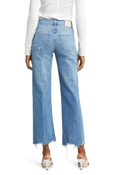 Paige Leenah Raw Hem High Waist Ankle Wide Leg Jeans