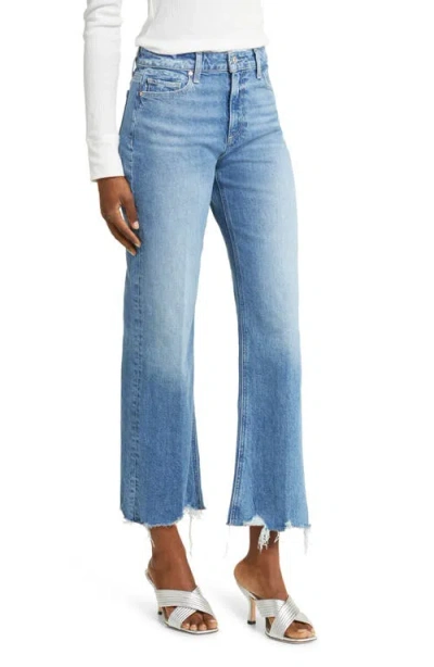 Paige Leenah Raw Hem High Waist Ankle Wide Leg Jeans