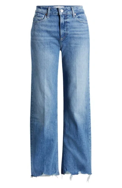 Paige Leenah Raw Hem High Waist Ankle Wide Leg Jeans