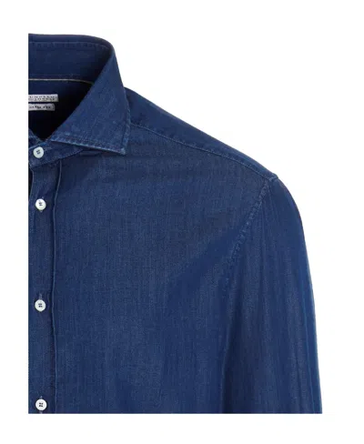 Brunello Cucinelli Buttoned Long-sleeved Shirt In Blue