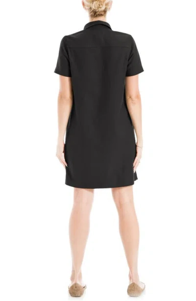 Max Studio Short Sleeve Twill Shift Dress