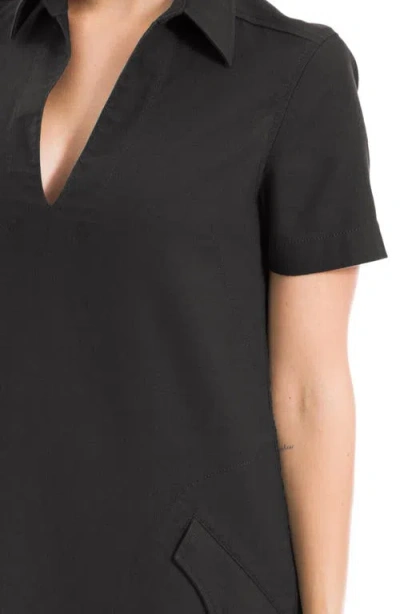 Max Studio Short Sleeve Twill Shift Dress