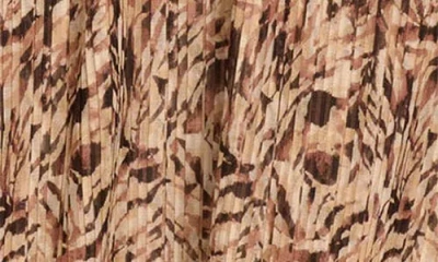 Ramy Brook Gabriela Abstract Print Handkerchief Hem Halter Dress In Brown