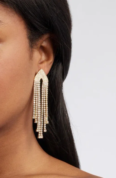 Open Edit Crystal Fringe Drop Earrings