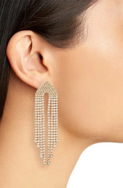 Open Edit Crystal Fringe Drop Earrings