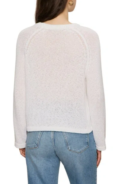 Sanctuary Textured Raglan Crew Sweater In Bleached White In Red