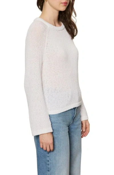 Sanctuary Textured Raglan Crew Sweater In Bleached White In Red