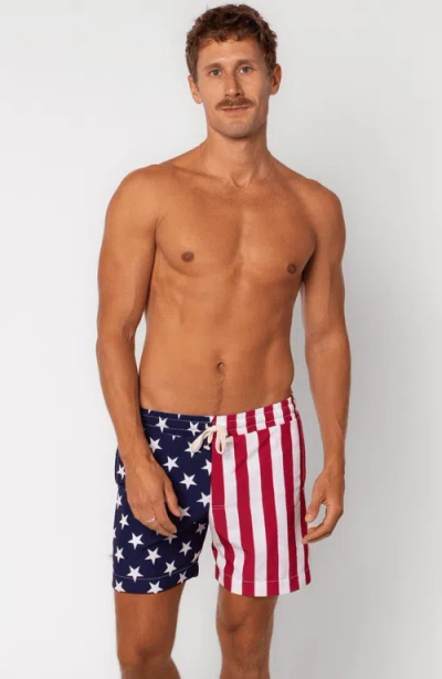 Leisure Lab Stars + Stripes Swim Trunk