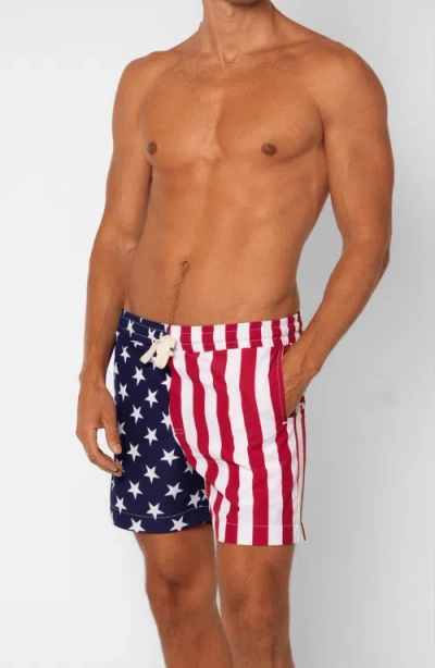 Leisure Lab Stars + Stripes Swim Trunk