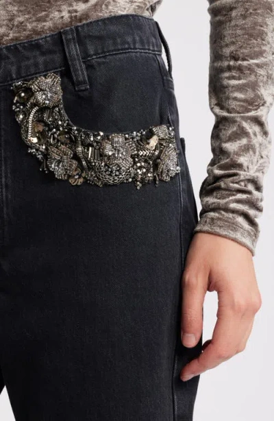 Frame The Beaded Hang Cropped Straight Leg Jeans