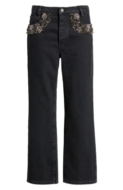 Frame The Beaded Hang Cropped Straight Leg Jeans