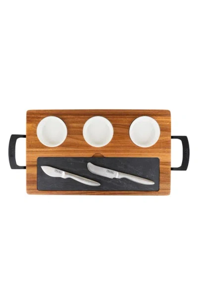 Viking 7-piece Acacia Wood Slate Cheese Board Set