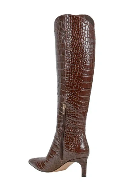 Marc Fisher Ltd Quinnie Croc Embossed Over The Knee Boot
