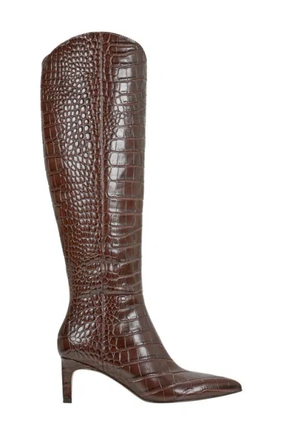 Marc Fisher Ltd Quinnie Croc Embossed Over The Knee Boot