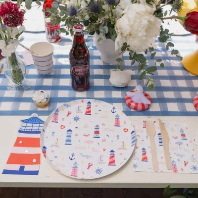 Daydream Society Seaside Lighthouse Guest Napkins In Red