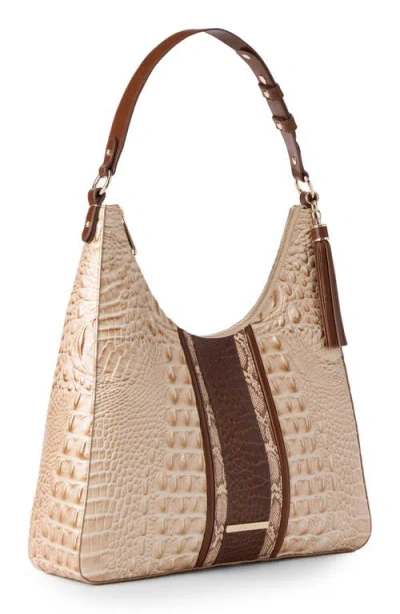 Brahmin Tabitha Croc Embossed Leather Shoulder Bag