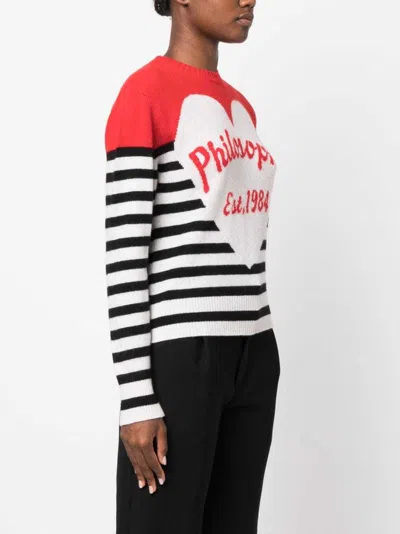 Philosophy Di Lorenzo Serafini Intarsia-logo Striped Sweatshirt In Multi