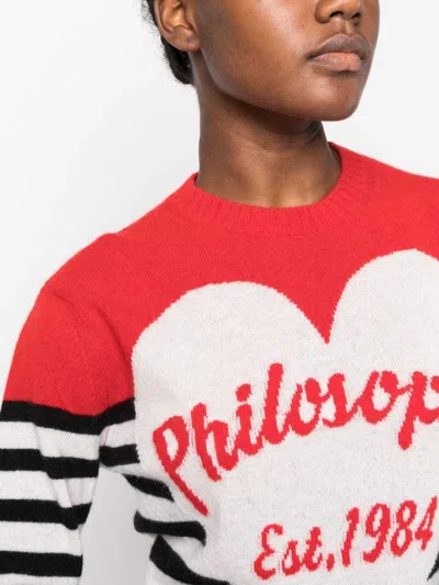 Philosophy Di Lorenzo Serafini Intarsia-logo Striped Sweatshirt In Multi
