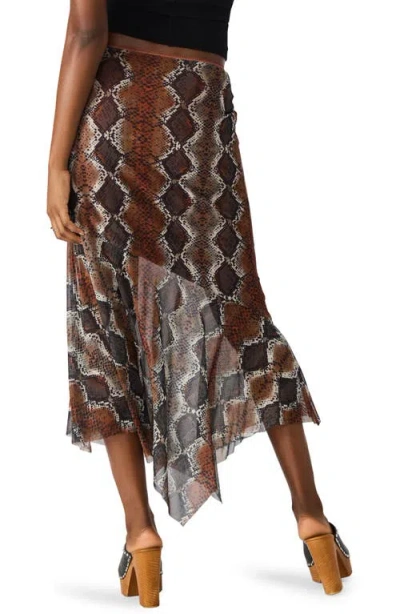 Steve Madden Lacie Snakeskin Print Midi Skirt