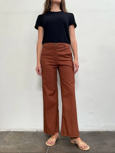 Pharaoh Kait Hi-waisted Jean In Stretch Twill In Harissa In Brown