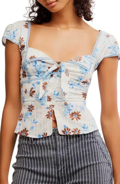 Free People Call Me Baby Cap Sleeve Button-up Shirt