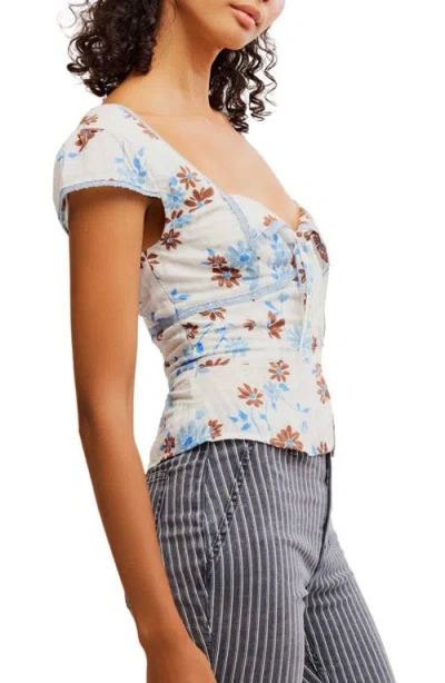 Free People Call Me Baby Cap Sleeve Button-up Shirt