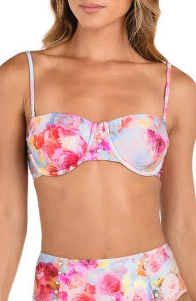 L Agence Alexandria Soft Cloud Floral Bikini Top