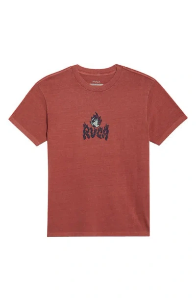 Rvca Burn Notice Graphic T-shirt In Brown