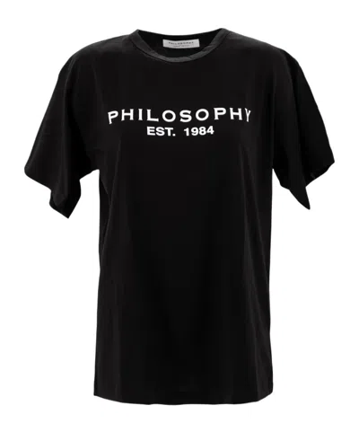 Philosophy Di Lorenzo Serafini Black T-shirt With Logo In Black
