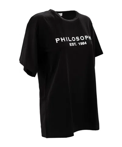 Philosophy Di Lorenzo Serafini Black T-shirt With Logo In Black