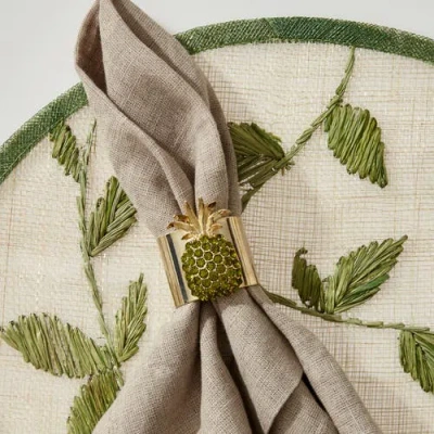 Joanna Buchanan Straw Placemat, Set Of Four In Green